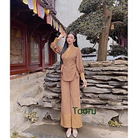 Set đồ nữ đồ lam đi chùa