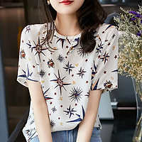Áo Thun Áo Thun Nữ Ngắn Tay Phiên Bản Hàn Quốc Dáng Rộng, Trang Phục Nữ Mùa Hè Vải Voan Gọn Gàng Mới 2021 Áo INS