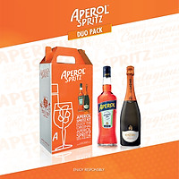 Set Cocktail Rượu Mùi 01 Chai Aperol (700 ml) 11% + 01 Chai Vang Nổ Cinzano Prosecco (750 ml) 11% - Kèm Hộp