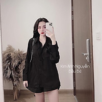 Aó sơ mi nữ,áo sơ mi dài tay phom rộng 2 túi hộp chất đẹp,nhiều màu cá tính