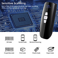 Aibecy Mini 1D/2D/QR Barcode Scanner 3-in-1 BT/2.4G Wireless/USB Wired Bar Code Reader with Screen Compatible with
