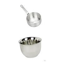 100ML Pan Saucepan Kitchenware + 2pcs Double Wall Tea Cup Drinkware Office