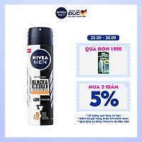 Xịt Ngăn Mùi NIVEA MEN Black & White Ngăn Vệt Ố Vàng Vượt Trội 5in1 (150ml) - 85388
