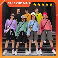ÁO SWEATER BASIC TRƠN TAY DÀI CỔ TRÒN CHO NAM NỮ MẶC THU ĐÔNG