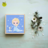 Tranh tô màu số hóa trẻ em 20x20cm có khung Nhân Vật Hoạt Hình