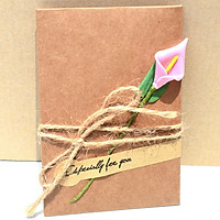 Thiệp giấy handmade kèm hoa
