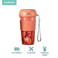 Máy xay sinh tố cầm tay SAMONO SW-Y8 dung tích 400ml thiết kế nhỏ gọn màu sắc trẻ trung - Hàng chính hãng