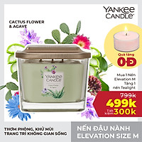 Nến ly vuông Elevation Yankee Candle size M - Cactus Flower & Agave (347g)