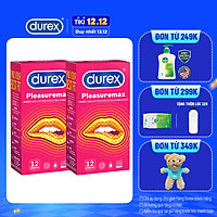 Combo 2 Bao cao su Durex Pleasuremax Hộp 12 Bao