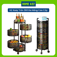Kệ Xoay Nhà Bếp Đa Năng Cao Cấp Hình Tròn, Kệ Nhà Bếp Tiện Ích Chất Liệu Thép Carbon Siêu Bền