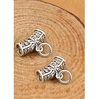 Combo 2 cái charm bạc hình trụ xỏ ngang để gắn charm treo - Ngọc Quý Gemstones