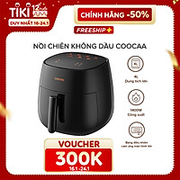 Nồi chiên không dầu 4L Coocaa AF-DE1 - Điều khiển điện tử cảm ứng - Công suất 1400W - Công nghệ nướng đối lưu - Hàng chính hãng