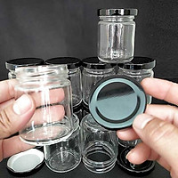 Hũ Chưng Yến Thủy Tinh 100ml (combo 20 hũ) mẫu Trụ Tròn - nắp thiếc đen - hũ đựng gia vị, sữa chua, tổ yến, mật ong, dầu dừa, sữa ong chúa, thực phẩm, mỹ phẩm