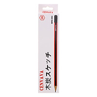 Hộp 12 Cây Chì Chuốt Sọc Đỏ Đen Cenvava Mini-064