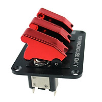 Racing Car Engine Start 3 Gang LED Push Button Ignition Toggle Switch Panel