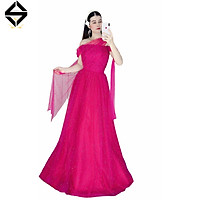 Đầm maxi dạ hội đính hạt cườm lưới nhũ toàn thân váy TRIBLE T DRESS-size M/L - MS145Y