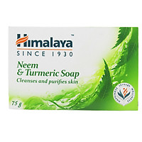 Xà Phòng Thiên Nhiên Himalaya Neem Và Nghệ Tây Bảo Vệ Da Làm Sạch, Thanh Lọc Giữ Da Tươi Mát- Neem & Turmeric Soap 75g