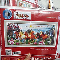 Tranh thêu chữ thập 3d mã đáo thành công 223121