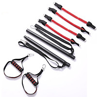 Fitness Yoga Pilates Stretch Rope Resistance Bands Leg Arm Strength Muscle Training Bar Set