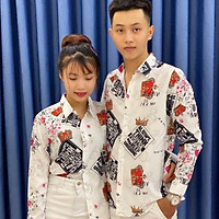 Áo sơ mi nam nữ 3D trắng ô chữ Always Think TM
