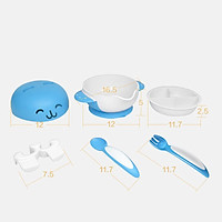 6 Cái/bộ Bé Trẻ Em Ăn Tập Đi Đào Tạo Trẻ Hút Món Ăn Hút Bát Đĩa Thìa Tặng Chống Trơn Trượt Bộ Đồ Ăn