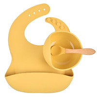 1 Bộ Ốp Yếm Ăn Bộ Bát Ăn Cho Bé Bộ Đồ Ăn Chống Thấm Nước Thìa Chống Trơn Trượt BPA Silicone Di Động Bộ Đồ Ăn Cho trẻ Em