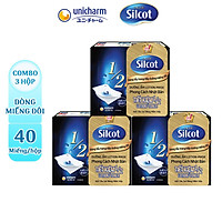 Combo 3 hộp Bông Tẩy Trang Silcot Đắp Dưỡng Miếng Đôi 40 Miếng/Hộp