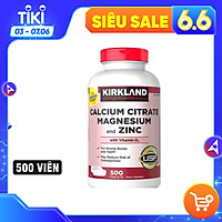 Thực Phẩm Chức Năng Hỗ Trợ Xương Khớp Kirkland Calcium Citrate Magnesium and Zinc With Vitamin D3 Hộp 500 viên - Kirkland Nhập Mỹ
