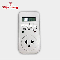 Ổ cắm hẹn giờ Điện Quang ĐQ ESK DT10 W 13 (Điều chỉnh điện tử, 1 lỗ - 3 chấu, trắng)