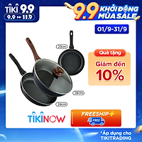 Bộ Chảo Đa Năng Đáy Từ Nagakawa NAEC202628 (20cm & 26cm & 28cm Sâu Lòng) - Hàng Chính Hãng