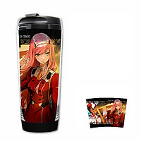 Bình nhựa đựng nước in hình Chiến Trận Người Máy Darling in the FranXX anime chibi xinh xắn độc đáo