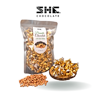 Kẹo Socola Đậu Phộng Túi 500g SHE Chocolate - Đặc biệt giòn tan - Đồ ăn vặt từ socola đen cung cấp dinh dưỡng