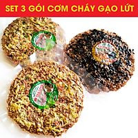 Combo 3 gói cơm cháy gạo lứt Chà bông - Rong biển món ăn vặt ăn kiêng ngon