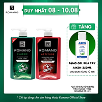 Combo 2 Sữa tắm sạch khuẩn Romano Classic và Attitude 650g/chai