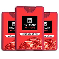 Bộ 3 Chai Nước Hoa Cho Nam Romano Attitude 18ml*3