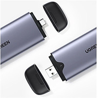 Ugreen 70532 M.2 M-Key 10G ra USB type C + USB-A hộp ổ cứng CM298  Hàng chính Hãng