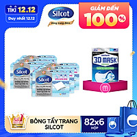 Combo 6 hộp bông tẩy trang Silcot (82 miếng/hộp)