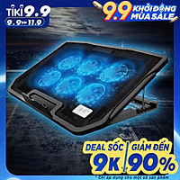 Đế tản nhiệt laptop, máy tính xách tay H9 có đèn LED 6 quạt giúp làm mát nhanh bảo vệ máy tính mà không gây ồn