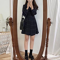 váy sơ mi nữ kẻ sọc sang trọng vintage
