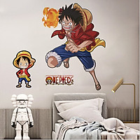 Decal dán tường 3D tranh trang trí One Piece - decal đảo hải tặc đẹp và rẻ