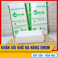 Khăn Vải Khô Đa Năng EMOM (250-300 Tờ/Bịch) Dày Dặn Và Mềm Mại, Tiện Lợi, Tiết Kiệm Loại Cao Cấp, Dùng Thay Khăn Ướt - Khăn Giấy Khô Đa Năng Cho Bé Sơ Sinh