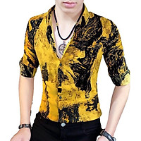 Áo sơ mi nam SM05 , áo nam vải lụa co dãn họa tiết in hoa văn nhẹ phong cách hàn quốc trẻ trung thời thượng năng động mẫu JJ0123 gồm 3 size (M L XL) kiểu dáng đa dạng không xù lông