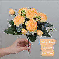 Hoa lụa mẫu đơn lụa giả 5 bông 4 nụ - Trang trí - Trà quý tộc - Hoa giả để bàn
