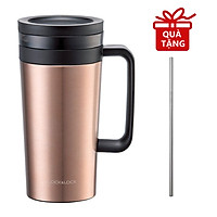 Ly giữ nhiệt Lock&Lock Coffee Filter Mug LHC4197 580ml - Hàng chính hãng, Có lưới lọc trà, Coffee bằng Inox, Chất liệu thép không gỉ, Giữ nóng hoặc giữ lạnh tốt Kèm ống hút Inox 304