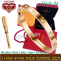 LẮC TAY CATIER ĐÍNH ĐÁ MÀU HỒNG, TRẮNG, VÀNG | VÒNG TAY CARTIER