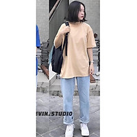 Áo thun nam nữ 100% Cotton, áo phông nam nữ tay lỡ form rộng, phông nữ chất cotton siêu mềm mịn