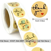 Tem tròn dán sản phẩm dòng chữ Thank You (mẫu 3) - 500 tem/cuộn
