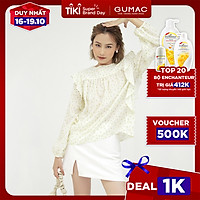 Áo sơ mi nữ thiết kế hoa nhí phối bèo xinh xắn GUMAC AB5105