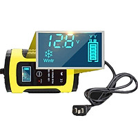 Máy sạc bình ắc quy 12V có chức năng khử sunfat sạc từ 2-100Ah thông minh tự ngắt khi đầy dòng sạc 6A sạc bình ắc quy 12V sạc bình ắc quy ô tô sạc bình ắc quy xe máy(Vàng)