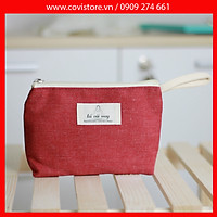 Ví vải canvas phom ngang đựng bút, đồ trang điểm thời trang COVI nhiều màu sắc T23